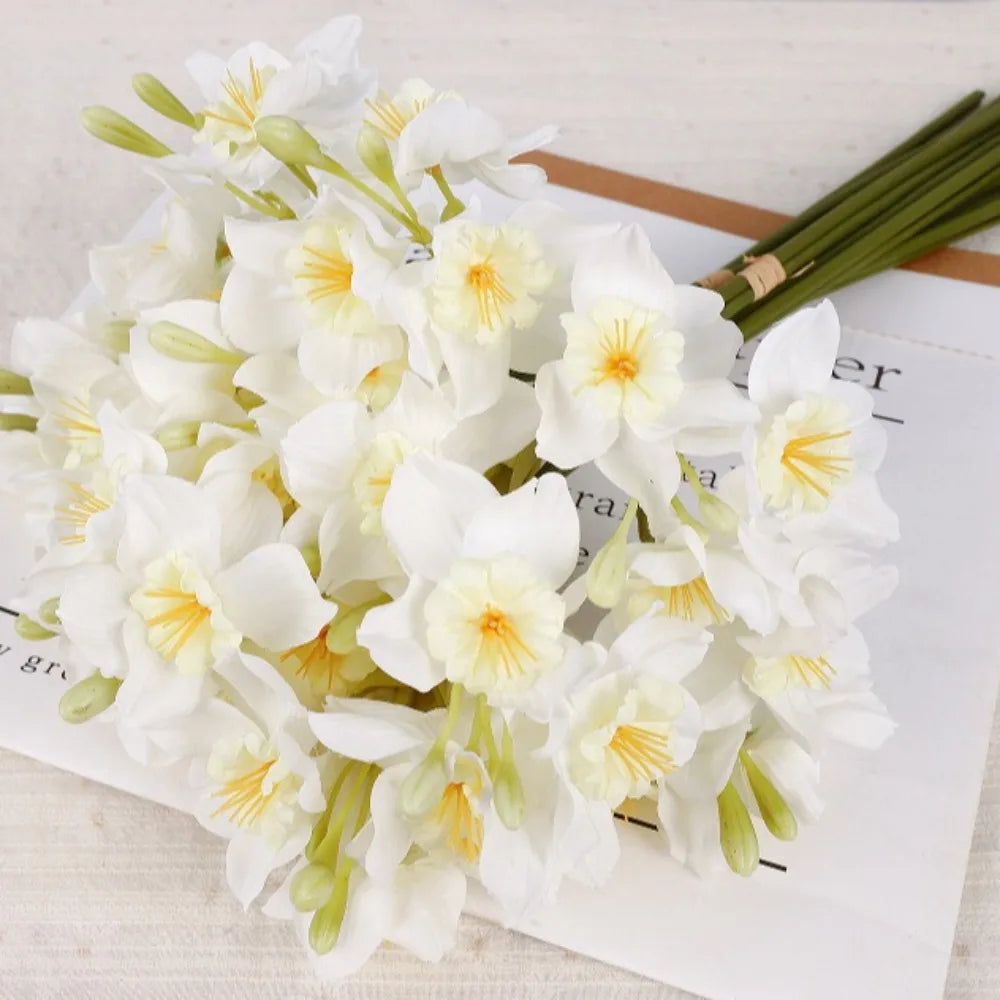 Bulk Artificial Daffodil Flower Bouquet – 3pcs Silk Daffodil