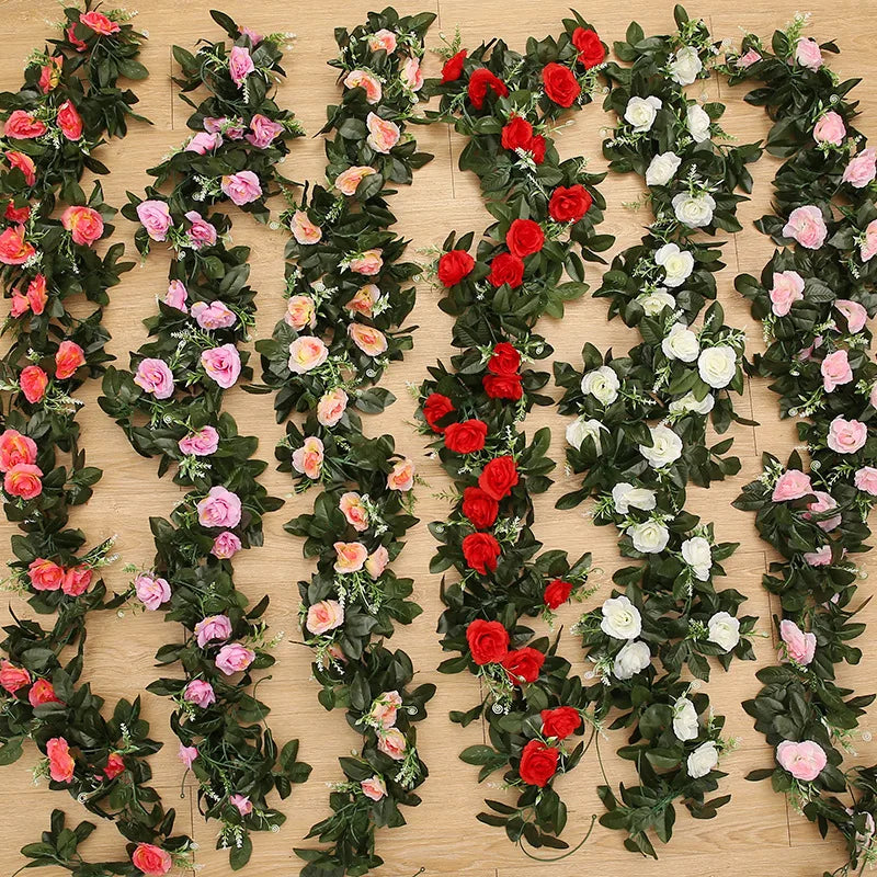 Artificial Rose Vine Silk Garland
