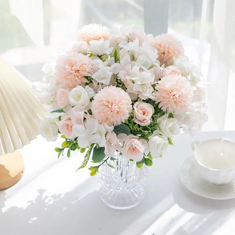 Artificial Rose & Chrysanthemum Bouquet