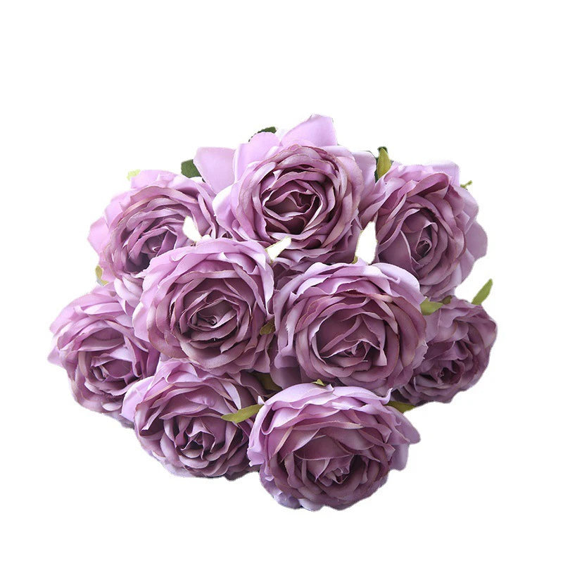 10 Heads Artificial Silk Rose Bouquet – Realistic Faux Roses for Wedding Centerpieces, Party Decor, Home & Garden Floral Arrangement, Valentine’s Day Gift