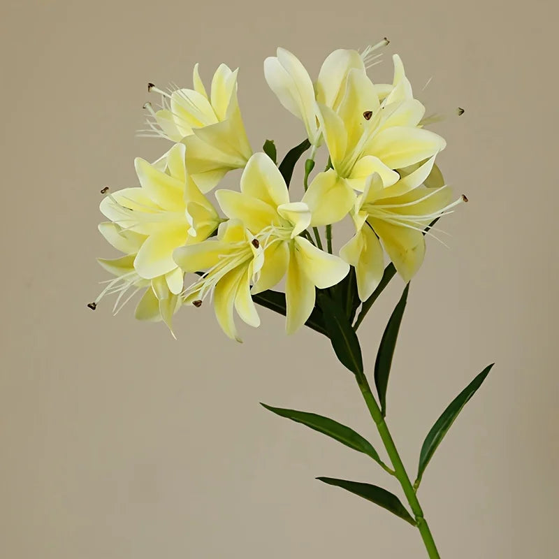10 Head Artificial Lily Flower Branch – Silk Faux Lily