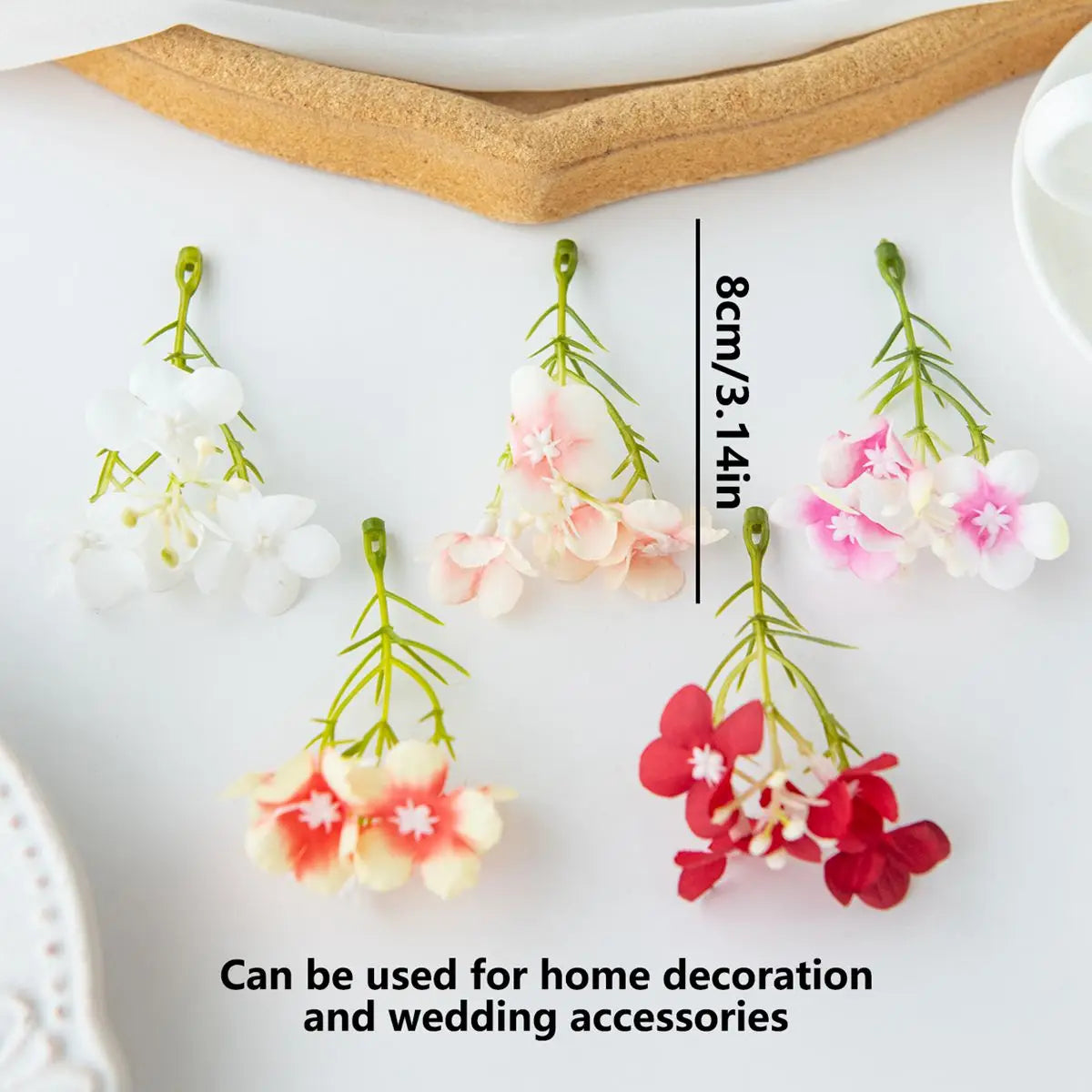 50/100PCS Artificial Plum Blossom Silk Flowers Bulk – Sakura Style Faux Blooms