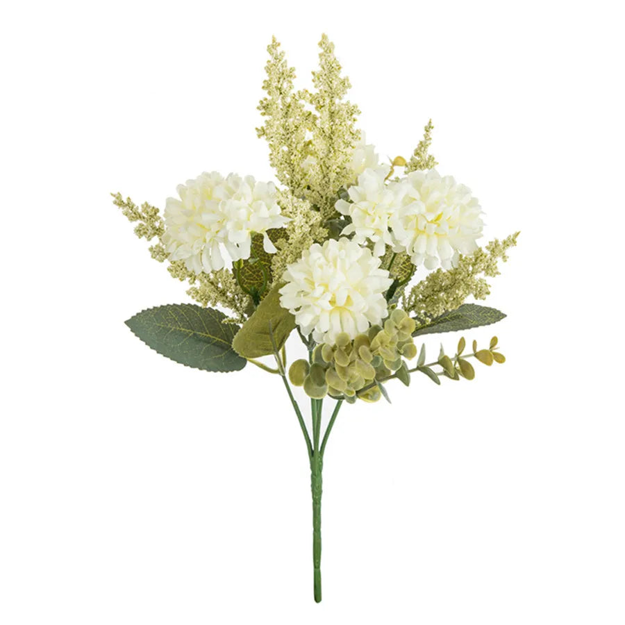 Artificial Lavender Ball Chrysanthemum Bouquet Bulk Arrangement