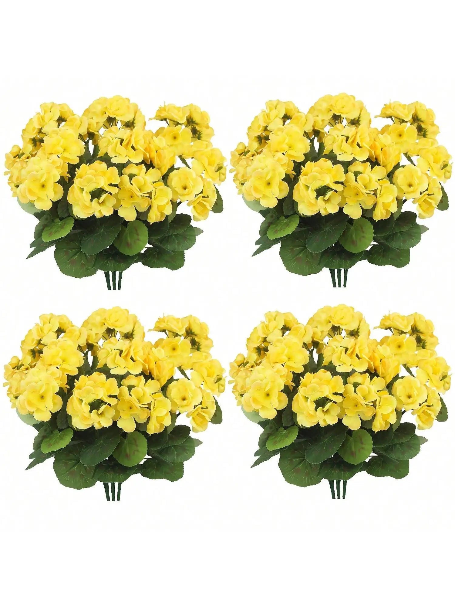 Artificial Hanging Flowers with Green Foliage – Faux Flower Branches for Indoor Outdoor Garden Decor, Porch, Patio, Window Boxes & Hanging Planters (1/2/4PCS Sets)