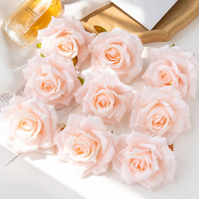 100PCS Artificial Silk Rose Heads Bulk – 10cm Faux Flowers