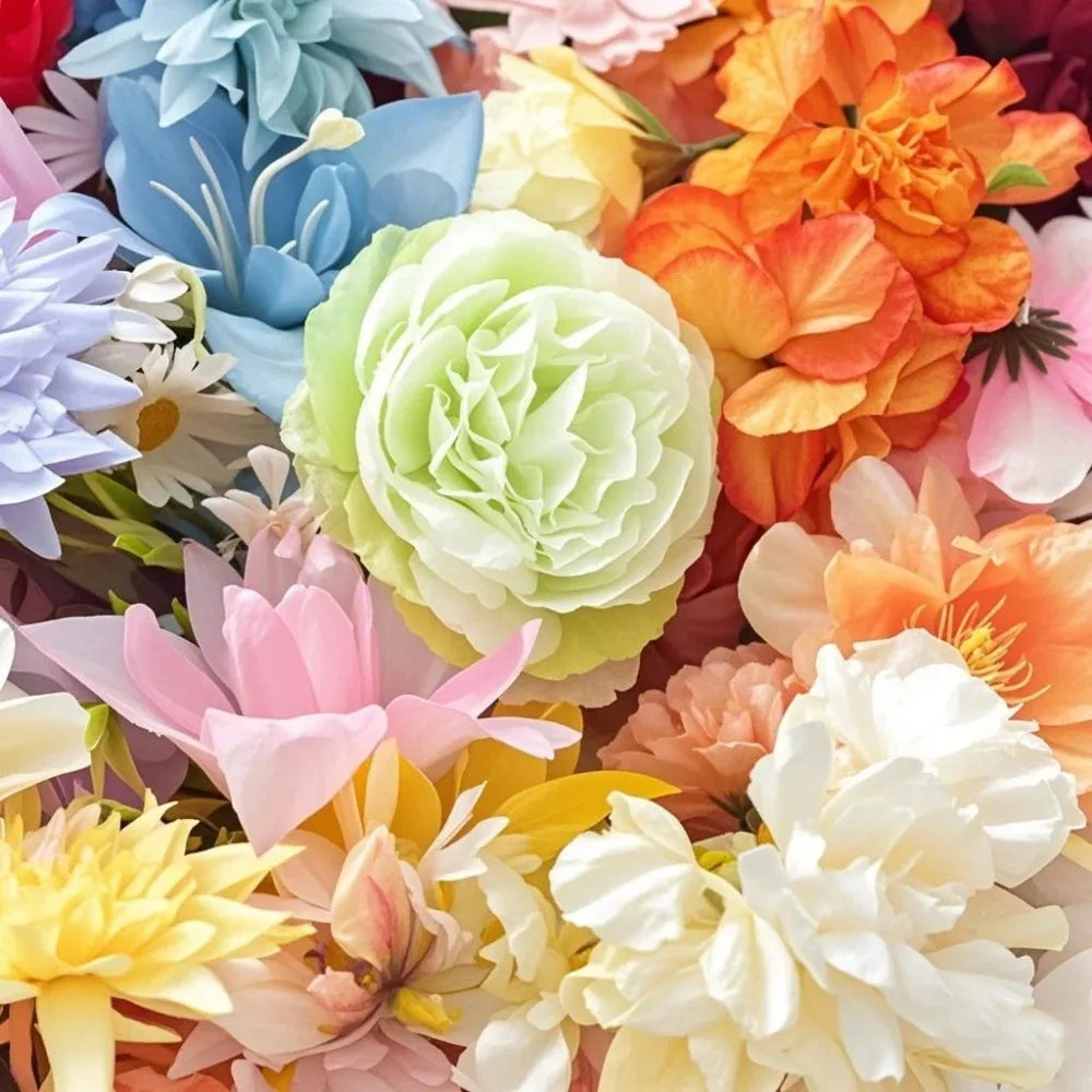 20/52PCS Mixed Artificial Silk Flower Heads Bulk – Realistic Faux Rose Set