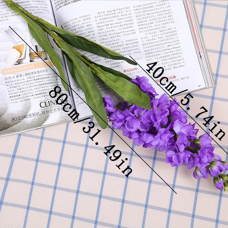 Artificial Hyacinth Flowers Bulk with Green Leaves – Violet Silk Faux Hyacinth Branch