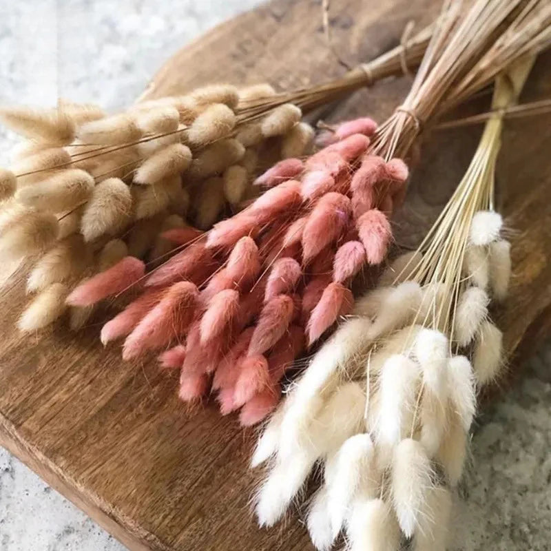 60-Piece Rabbit Tail Grass Bouquet Bulk – Fluffy Faux Bunny Tail Pampas Grass