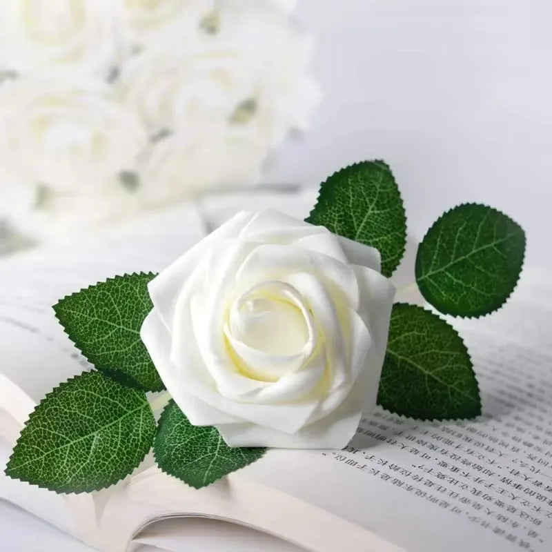 Artificial Red Foam Roses – Velvet DIY Wedding Flower Set