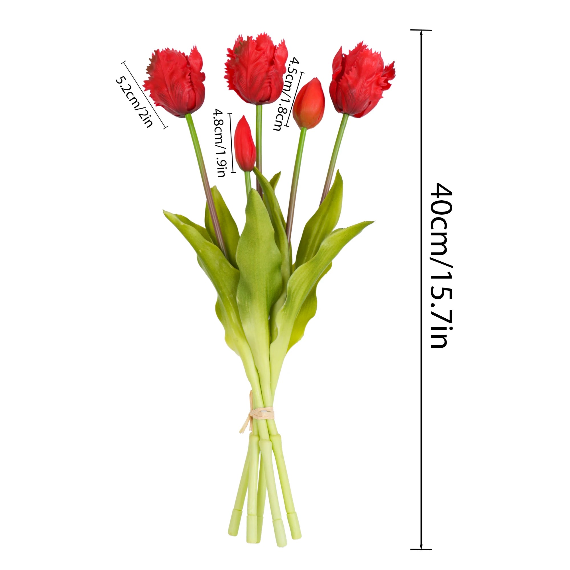 Parrot Wave Real Touch Tulip Artificial Flowers Bulk – Soft Silicone Latex Faux Tulip Bouquet | Perma Petals