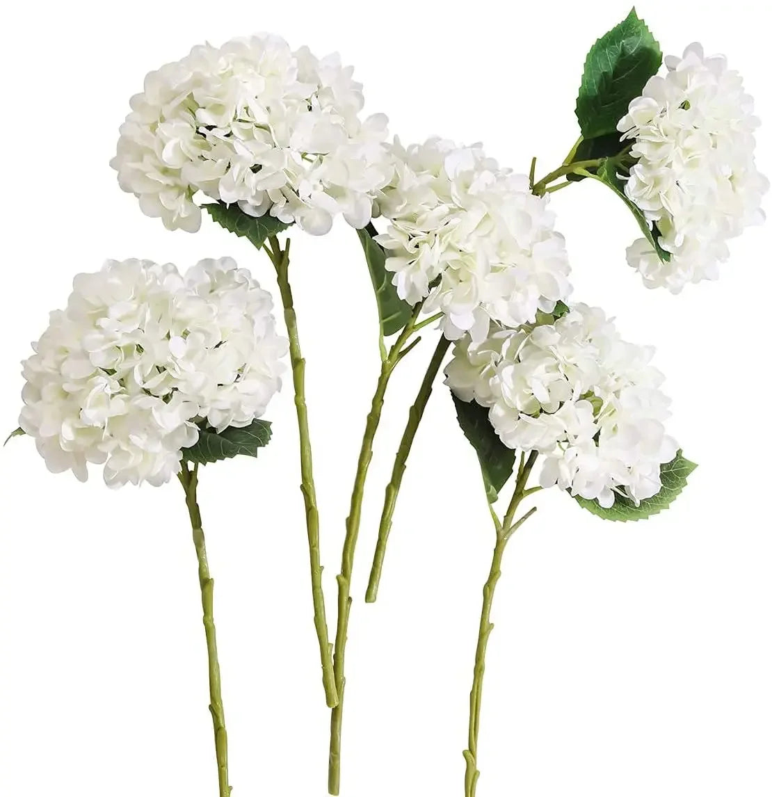 5PCS Artificial White Hydrangea Stems Bulk – Silk Hydrangea Bouquet Artificial Flowers