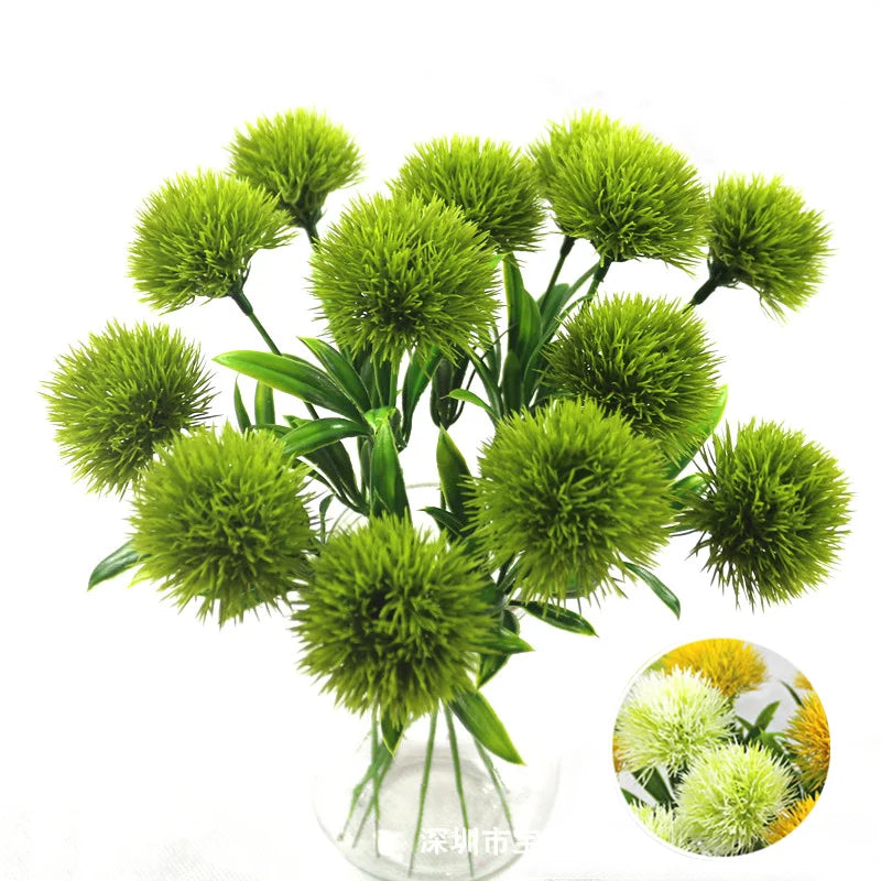 5/10PCS Artificial Dandelion Flower Bouquet Bulk – Plastic Faux Vase Arrangement