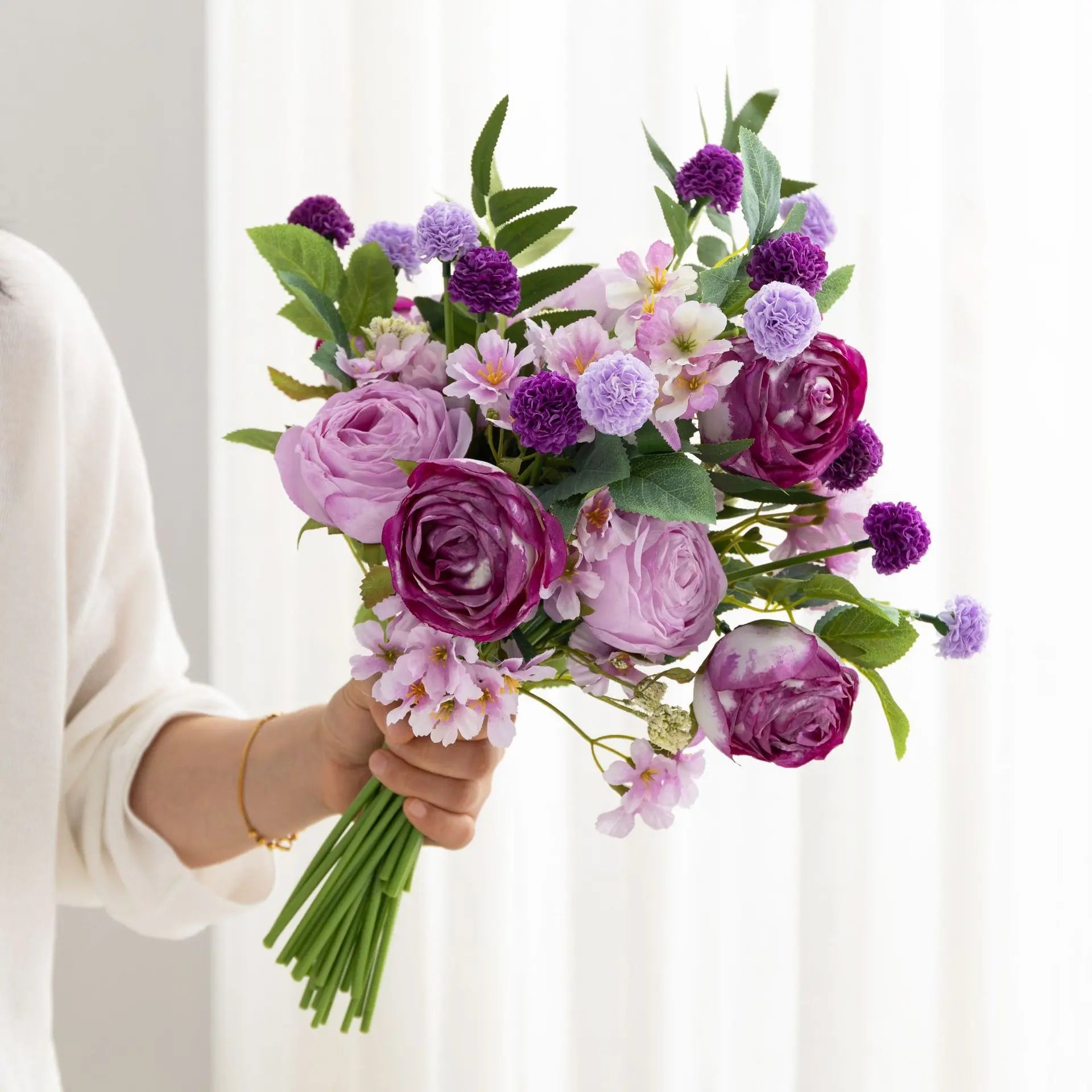 Artificial Rose Peony Variety Flower Bouquet – Fake Roses