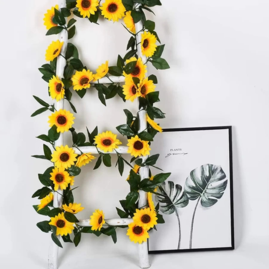 Artificial Sunflower Vine Garland – Hanging Wreath