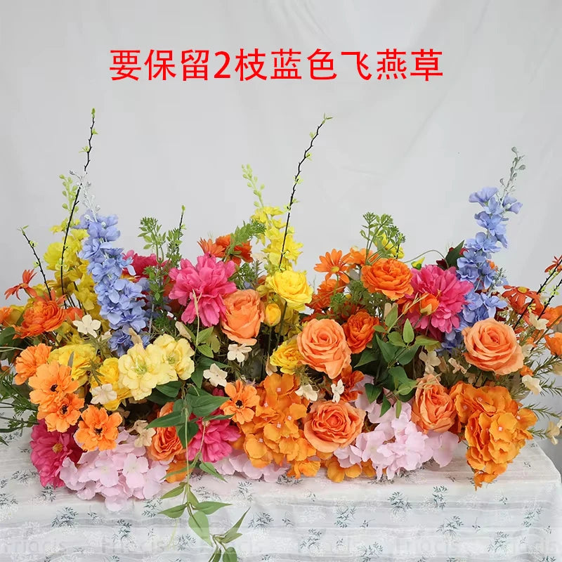 Artificial Rose & Delphinium Arch Arrangement Bulk – Silk Floral Backdrop Row