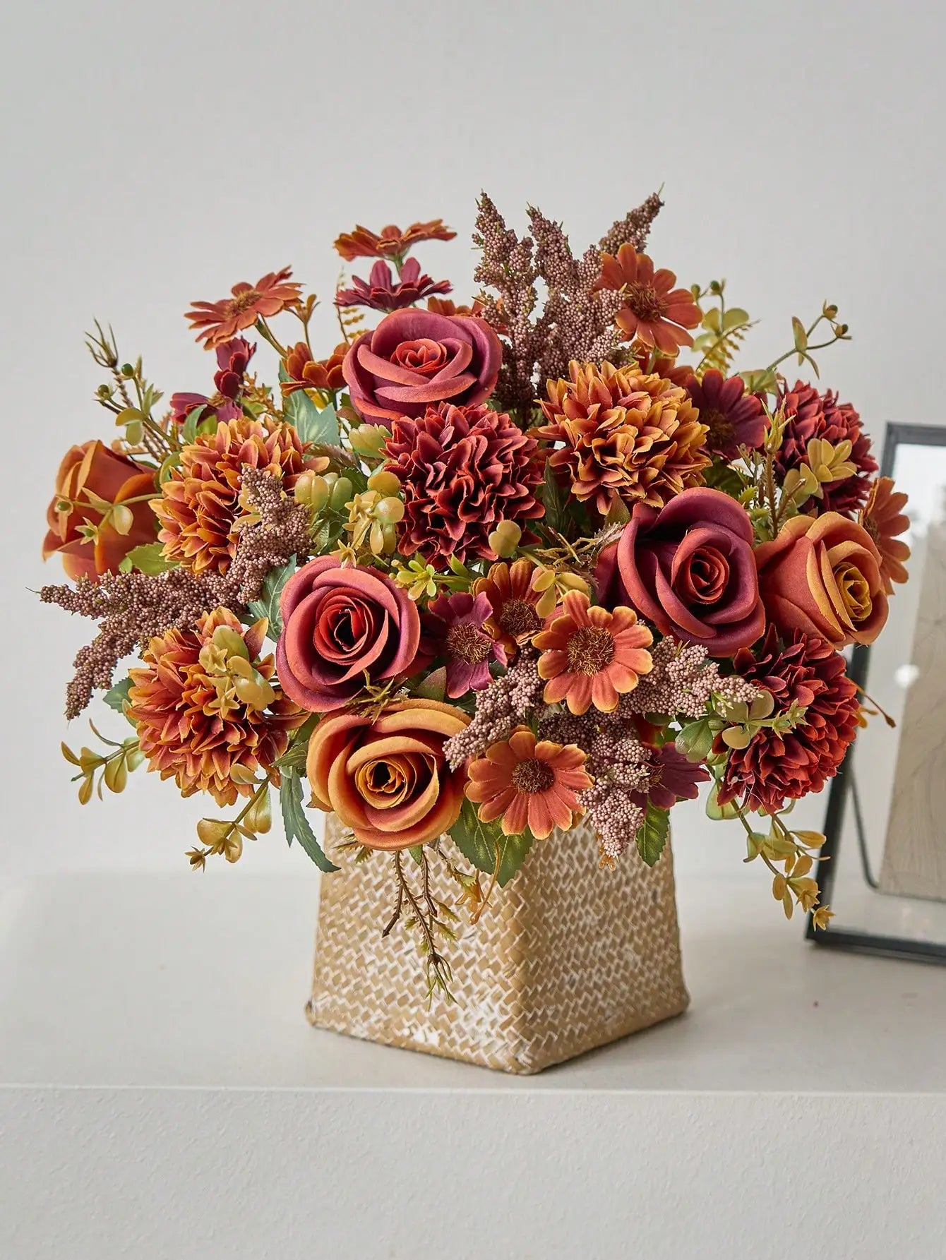 Artificial Rose & Daisy Bouquet – Silk Fake Flowers 1/3PCS Dandelion Flower Branch for Wedding, Home Décor, Tabletop & Party Decoration