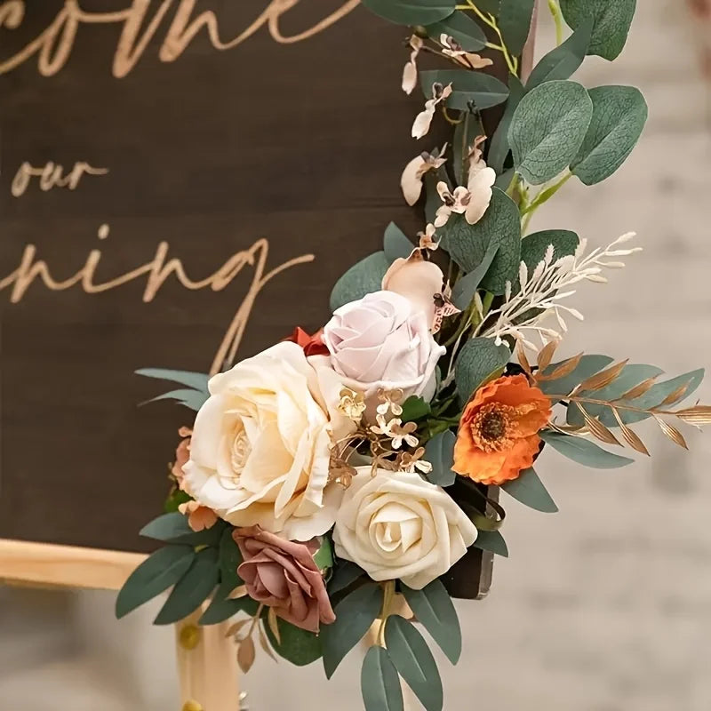 Artificial Rose Welcome Sign Floral Set Bulk (2PCS) – Wedding Decor