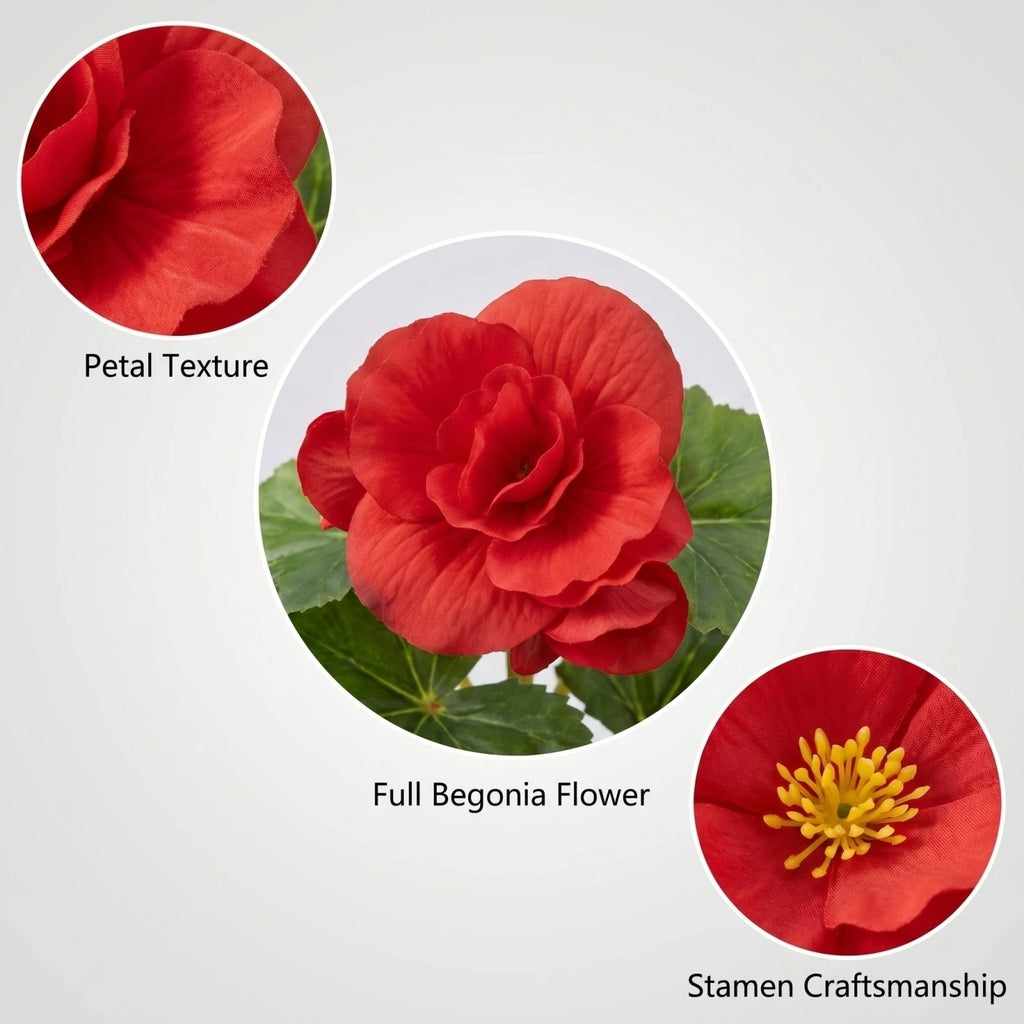 10pcs Artificial Begonia Flowers Bulk