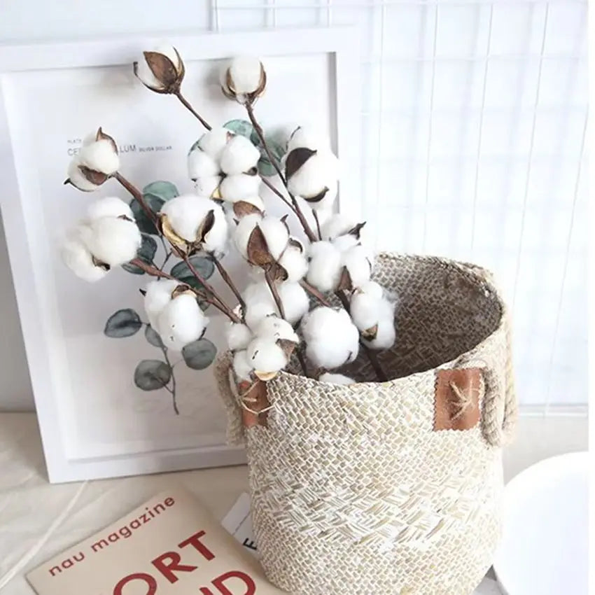 Artificial Cotton Floral Spray – Faux Spring Bouquet