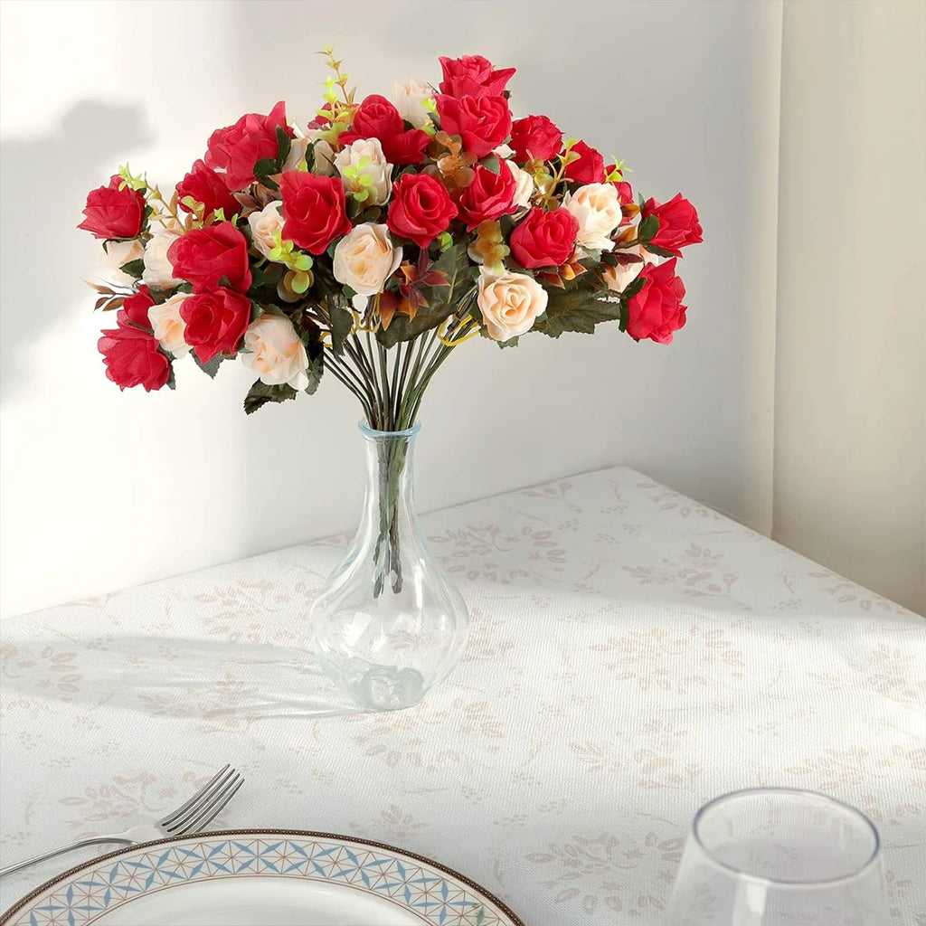 Artificial Silk Rose Bouquet – Realistic Faux Rose Flowers