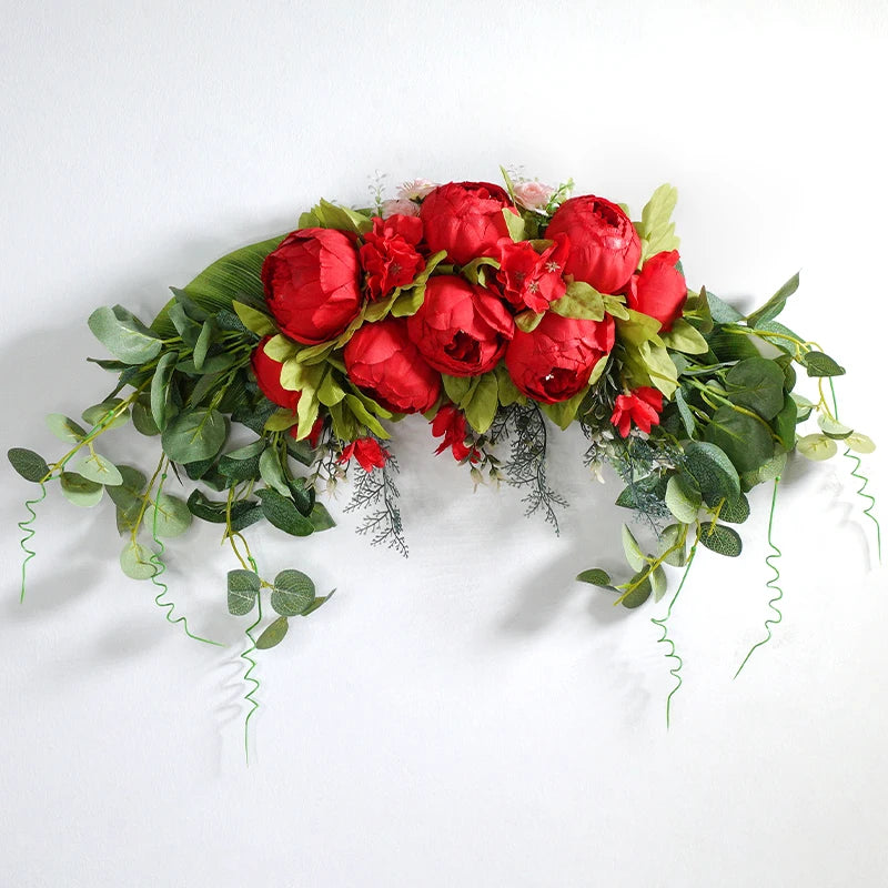 Artificial Champagne Peony & Rose Arch Wreath Bulk – Faux Floral Garland