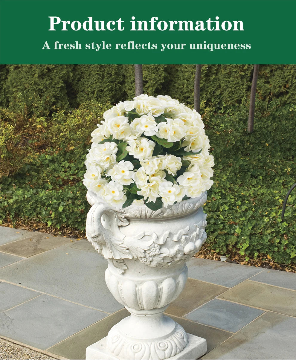 Artificial Begonia Flowers Bulk – Faux Bush Spikes for Outdoor Planters