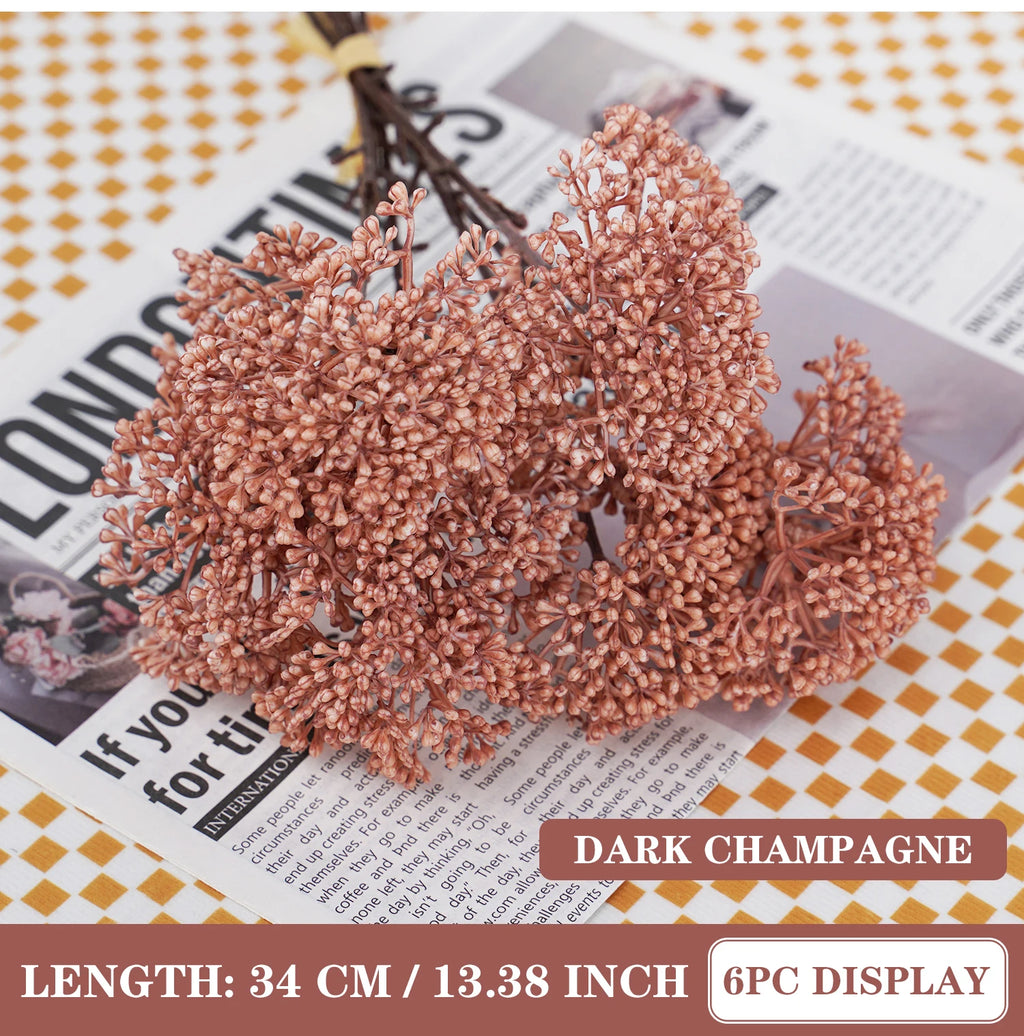Artificial Millet Flower Bouquet Bulk – Silk Faux Rustic Grain Stems
