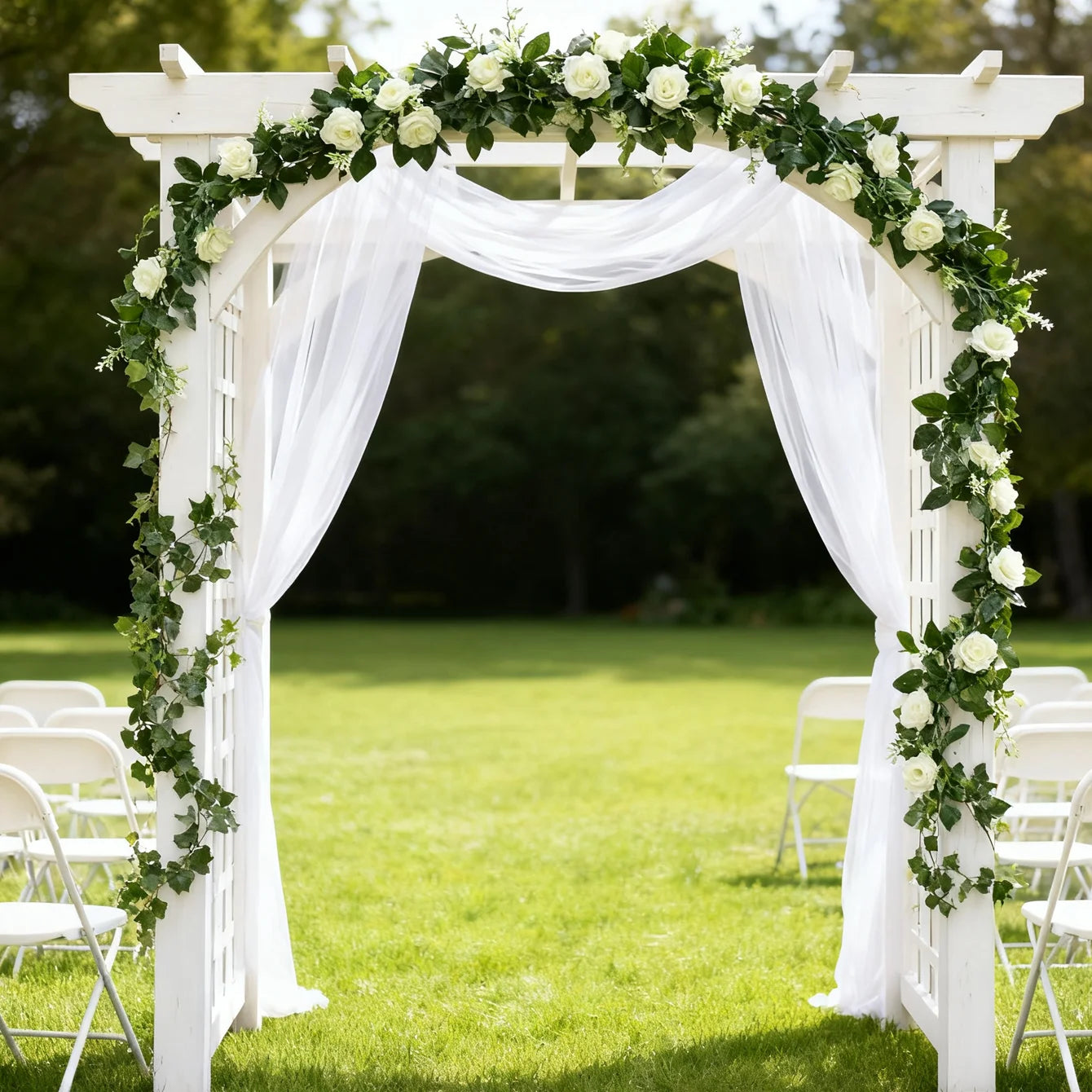 Artificial Rose Vine Silk Garland