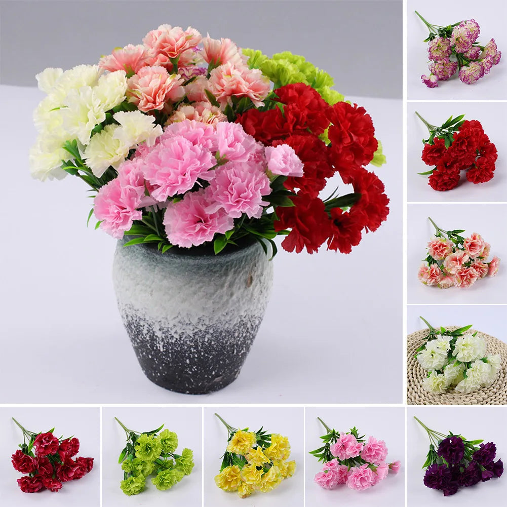 Artificial Red Geranium & Azalea Flower Bush – UV Resistant Silk Faux Outdoor Plants for Garden, Home Decor, Wedding & Event Decoration