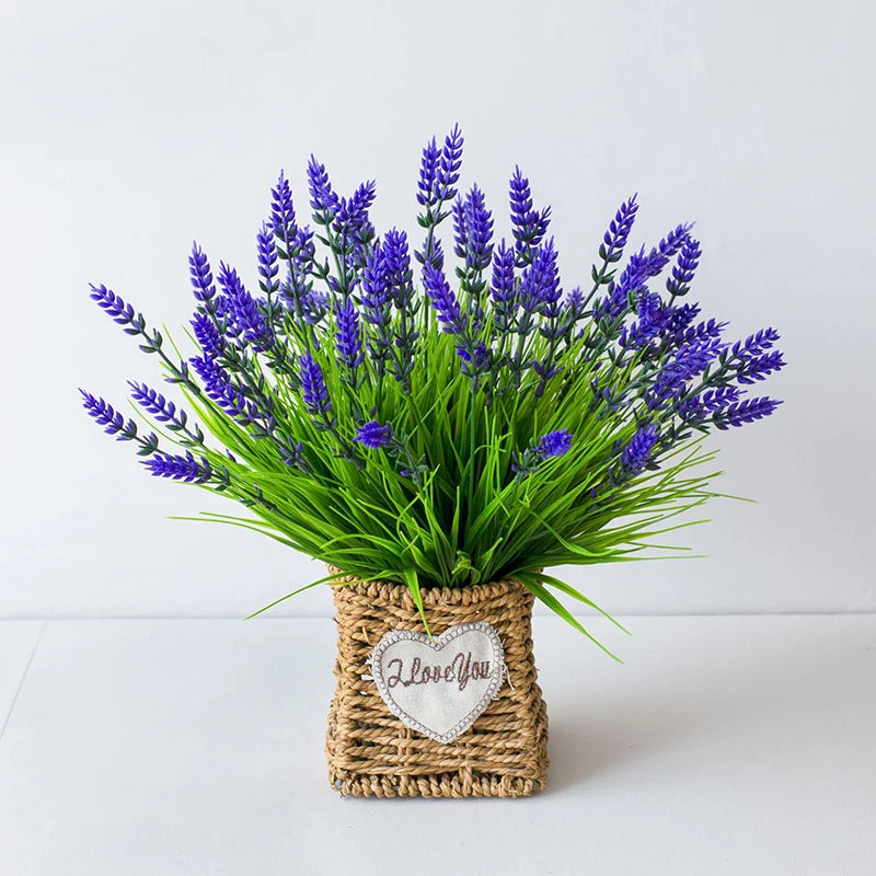 Artificial Lavender Grass Stems Bulk – Realistic Lavender Plants for Indoor & Outdoor