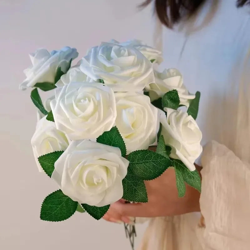 Artificial Red Foam Roses – Velvet DIY Wedding Flower Set