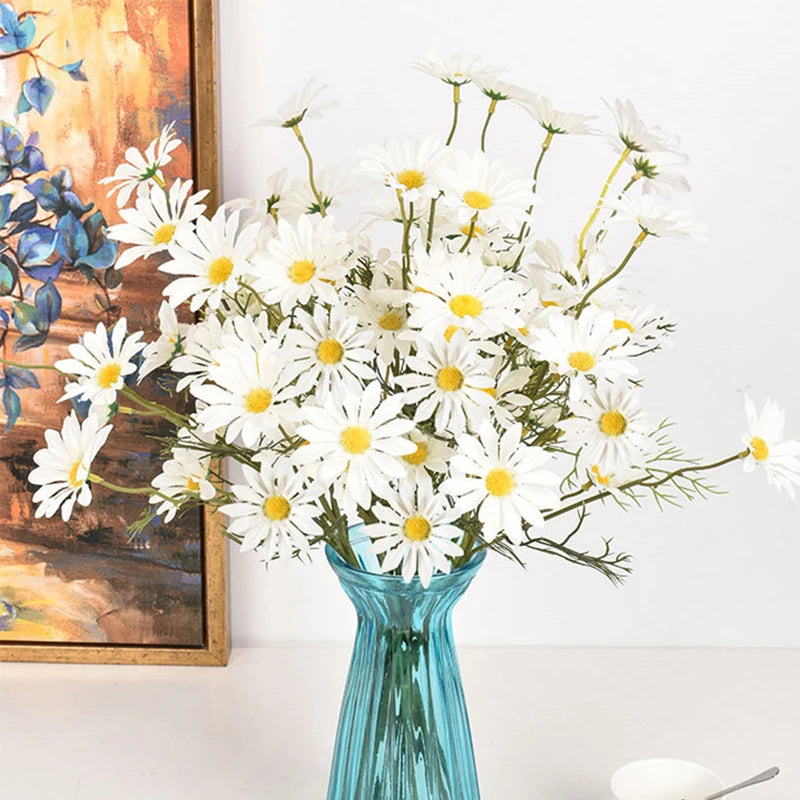 Artificial White Daisy Bouquet – Bulk Silk Faux Daisies (Set of 3/5/10)