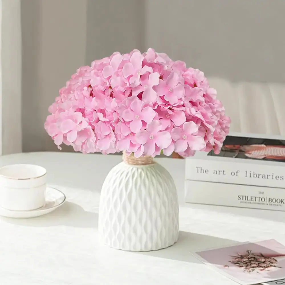 100PCS Pink Artificial Hydrangea Flowers with Stems – Bulk Faux Hydrangea for Wedding Centerpieces, Garden Decor, Home Floral Arrangements, DIY Event Decorations
