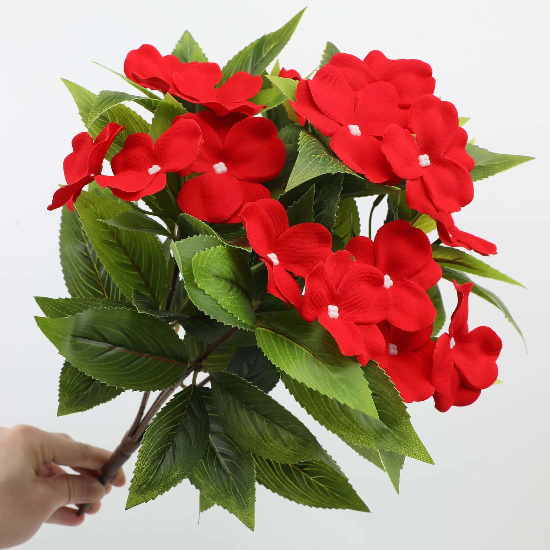 1/2/6PCS Artificial Balsam Flowers – UV Resistant Realistic Silk Faux Flower Stems for Indoor Outdoor Decor, Wedding, Home, Hotel Arrangement