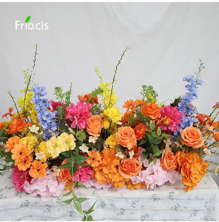 Artificial Rose & Delphinium Arch Arrangement Bulk – Silk Floral Backdrop Row
