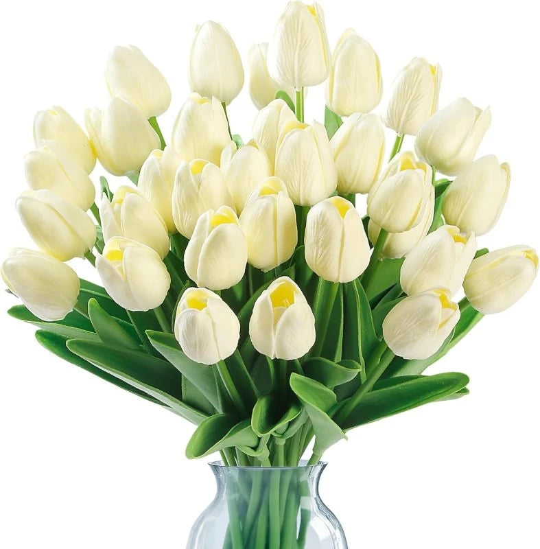Real Touch Artificial Tulip Flowers Bulk (10/30pcs) – Premium Latex Faux Tulips