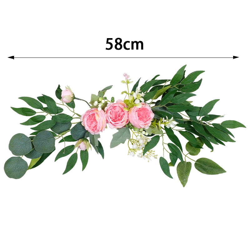 Artificial Champagne Peony & Rose Arch Wreath Bulk – Faux Floral Garland