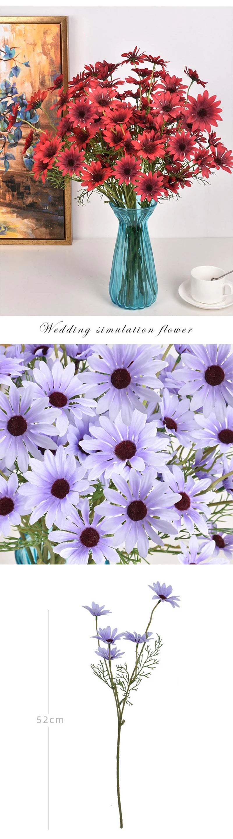 Artificial White Daisy Bouquet – Bulk Silk Faux Daisies (Set of 3/5/10)
