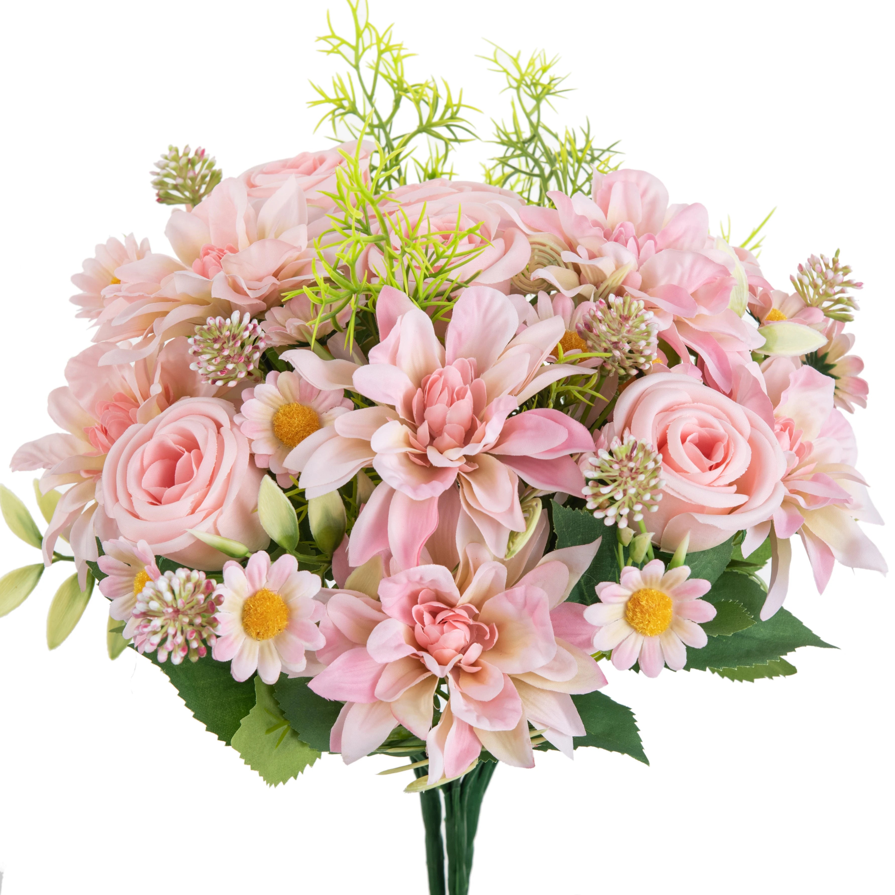 Artificial Dahlia Rose Bouquet – Silk Faux Flowers