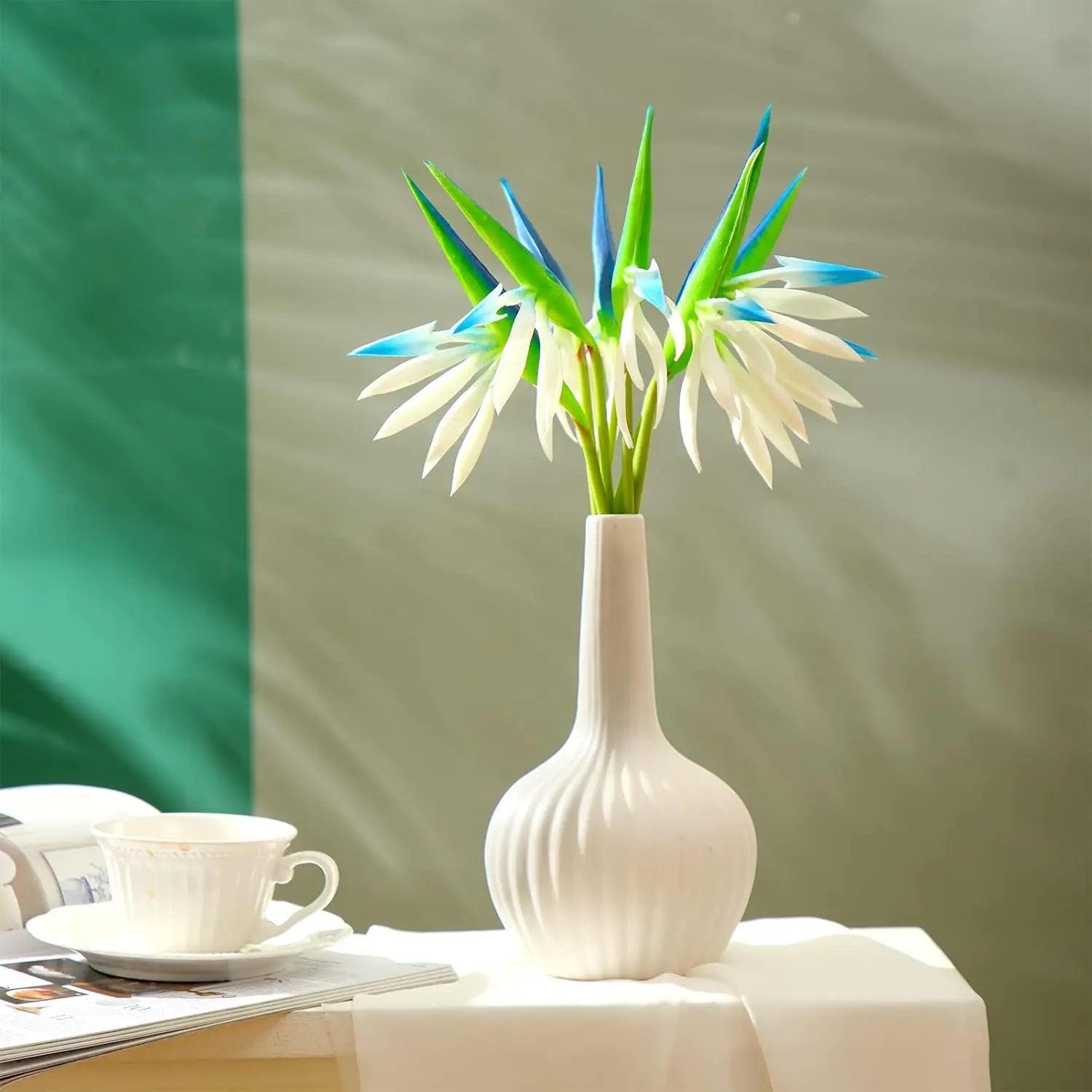 10PCS Artificial Bird of Paradise Flowers Bulk – 22 Inch Faux Strelitzia Stems