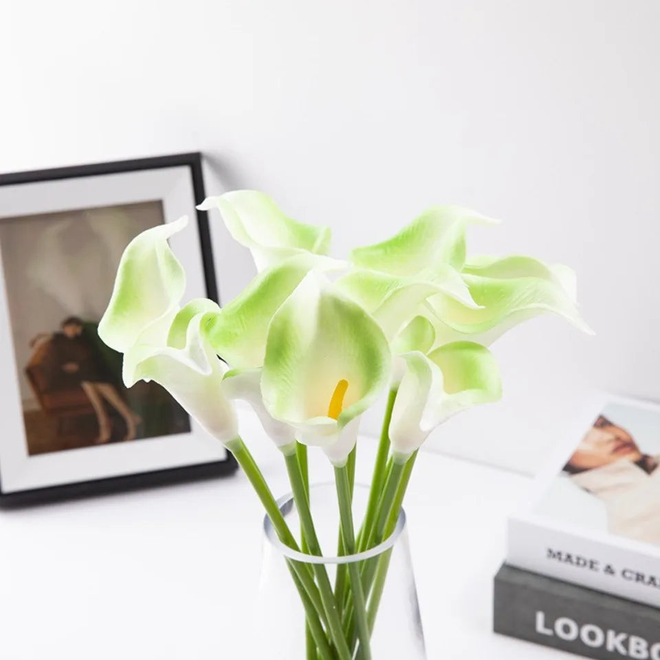 Bulk Real Touch Artificial Calla Lily Flowers (1/5/10/20 PCS) – Premium Latex Look Faux Calla Lily Bouquet