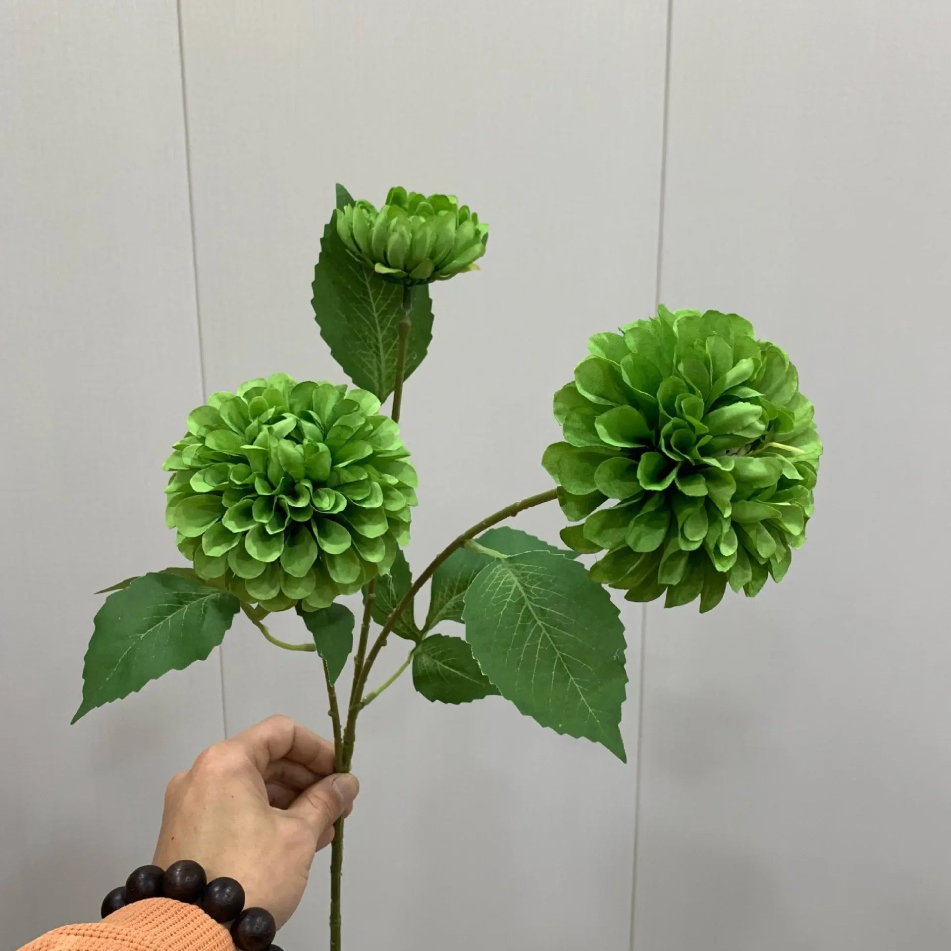 Lifelike Artificial Hydrangea Flowers Bulk – 3-Head Silk Hydrangea Branch