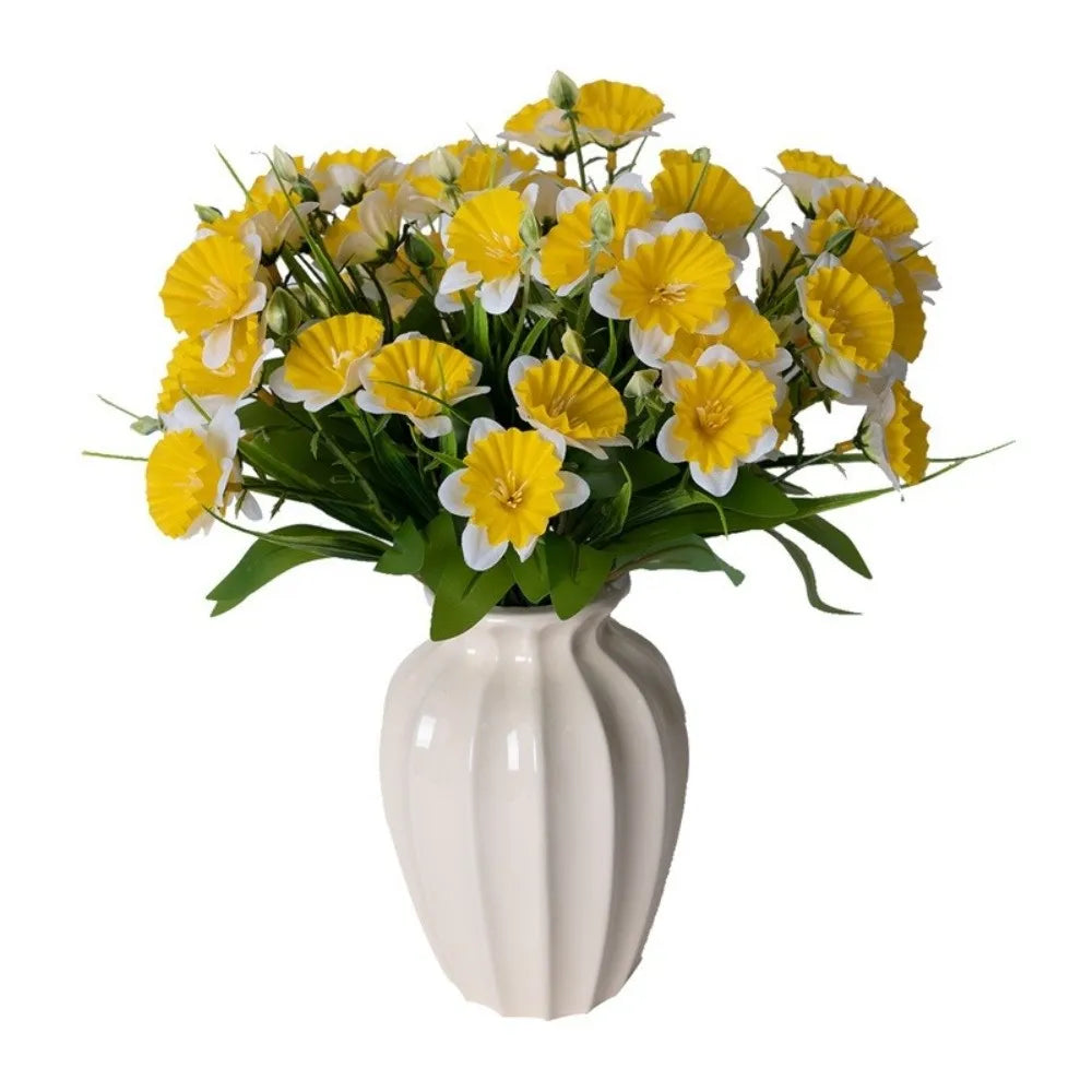 Artificial Daffodil Bouquet – Silk Multi-Head Floral Arrangement