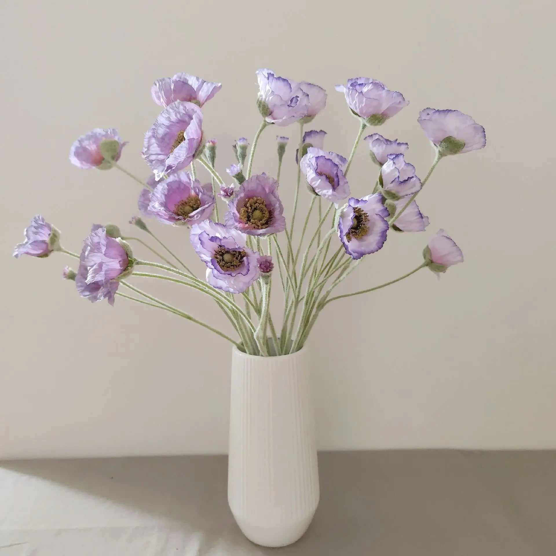 Artificial Poppy Stems – 65cm Long Faux Flowers for Wedding, DIY Decor