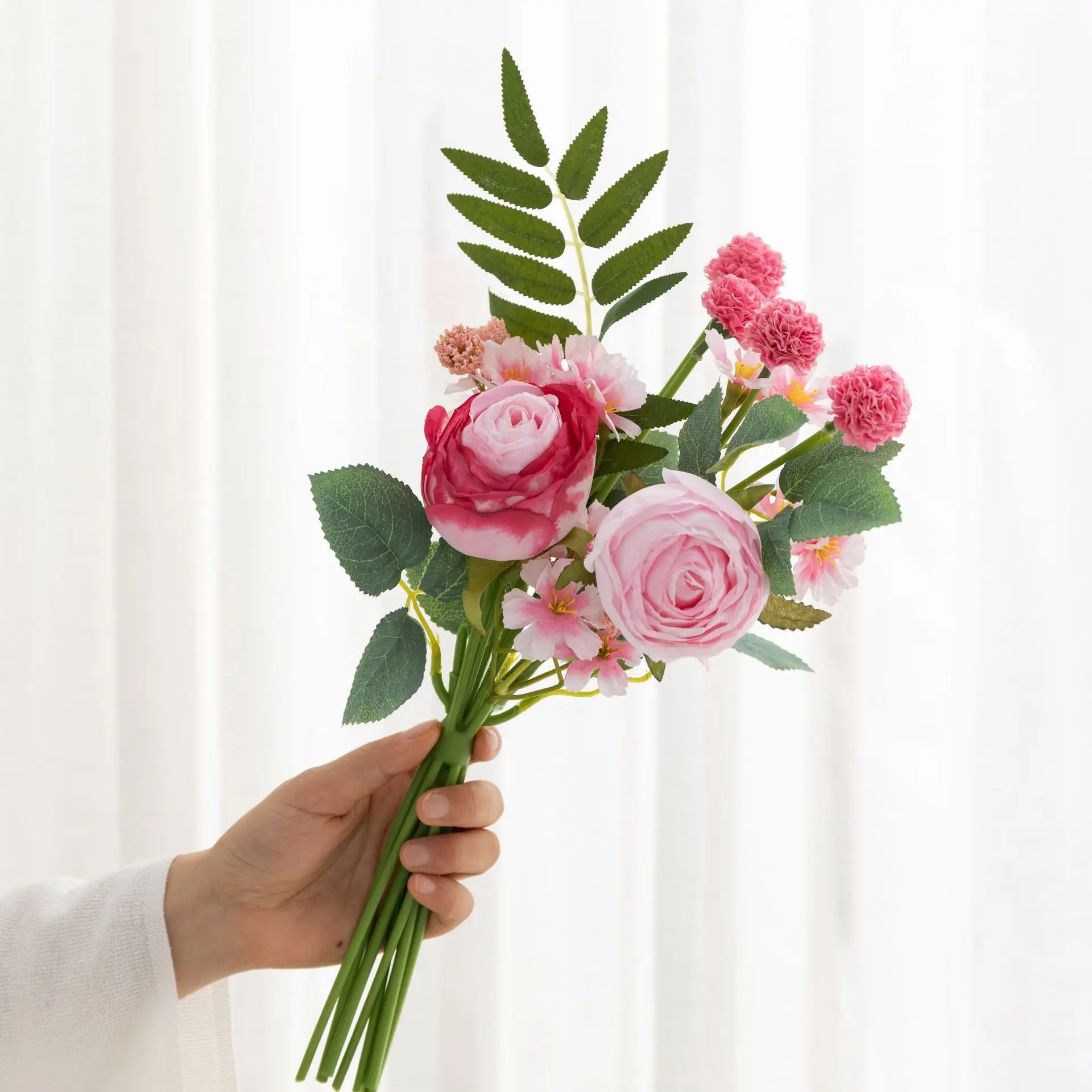 Artificial Rose Peony Variety Flower Bouquet – Fake Roses