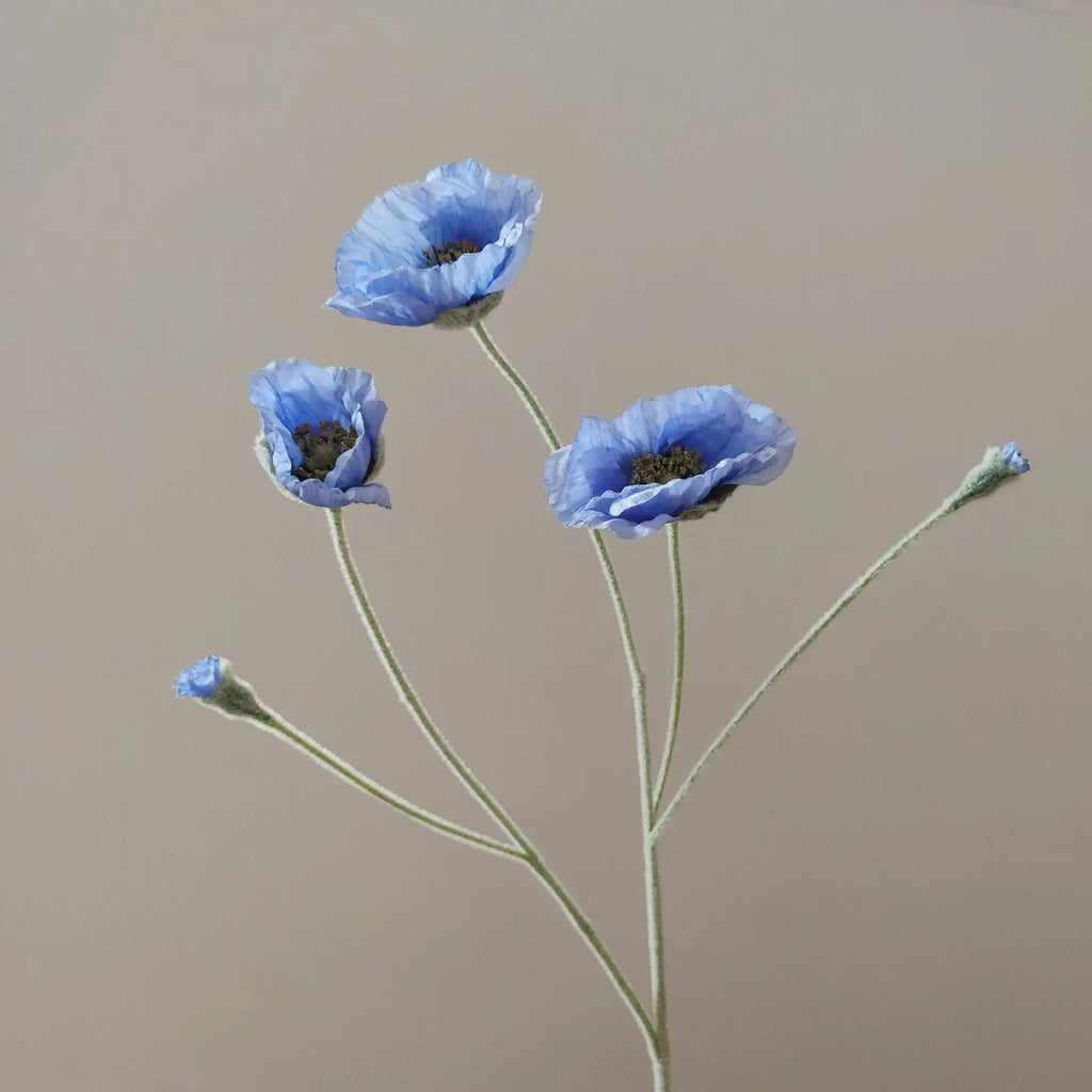 Artificial Poppy Stems – 65cm Long Faux Flowers for Wedding, DIY Decor