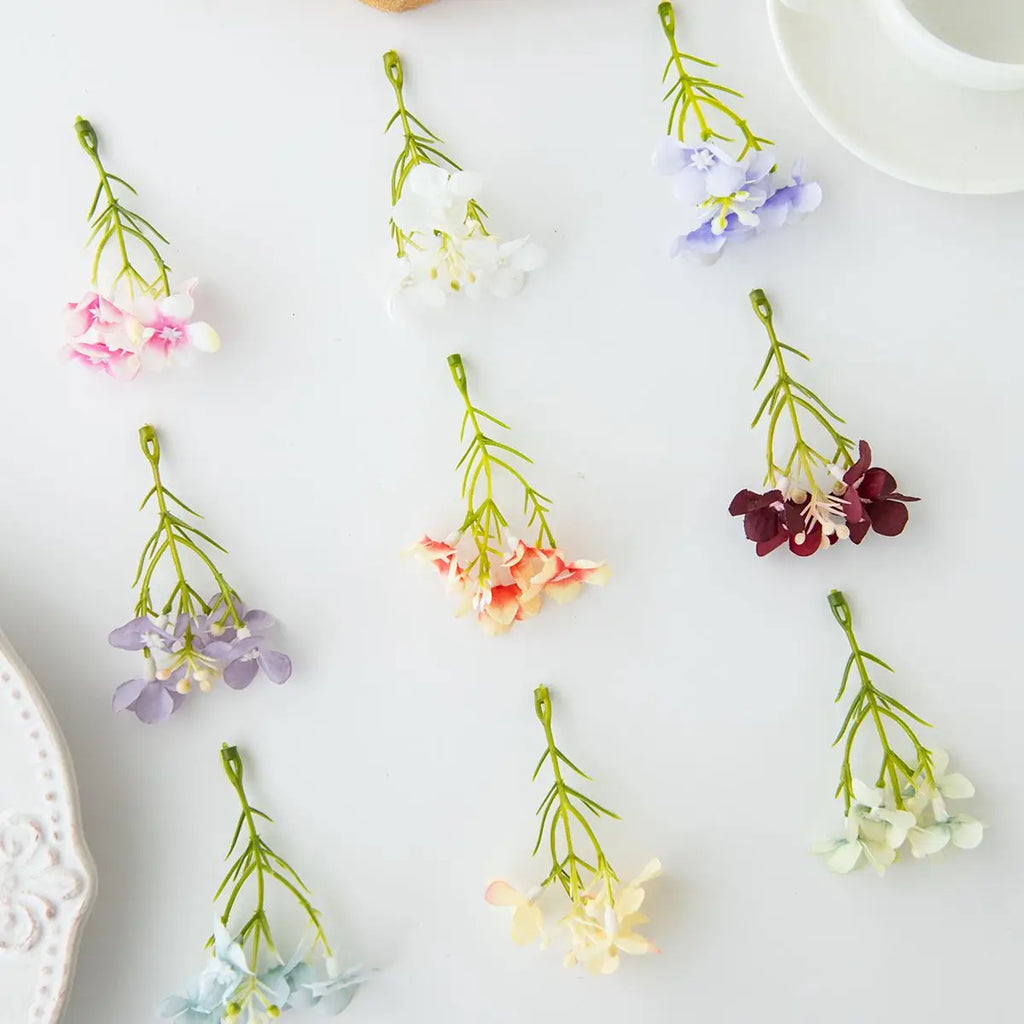 50/100PCS Artificial Plum Blossom Silk Flowers Bulk – Sakura Style Faux Blooms