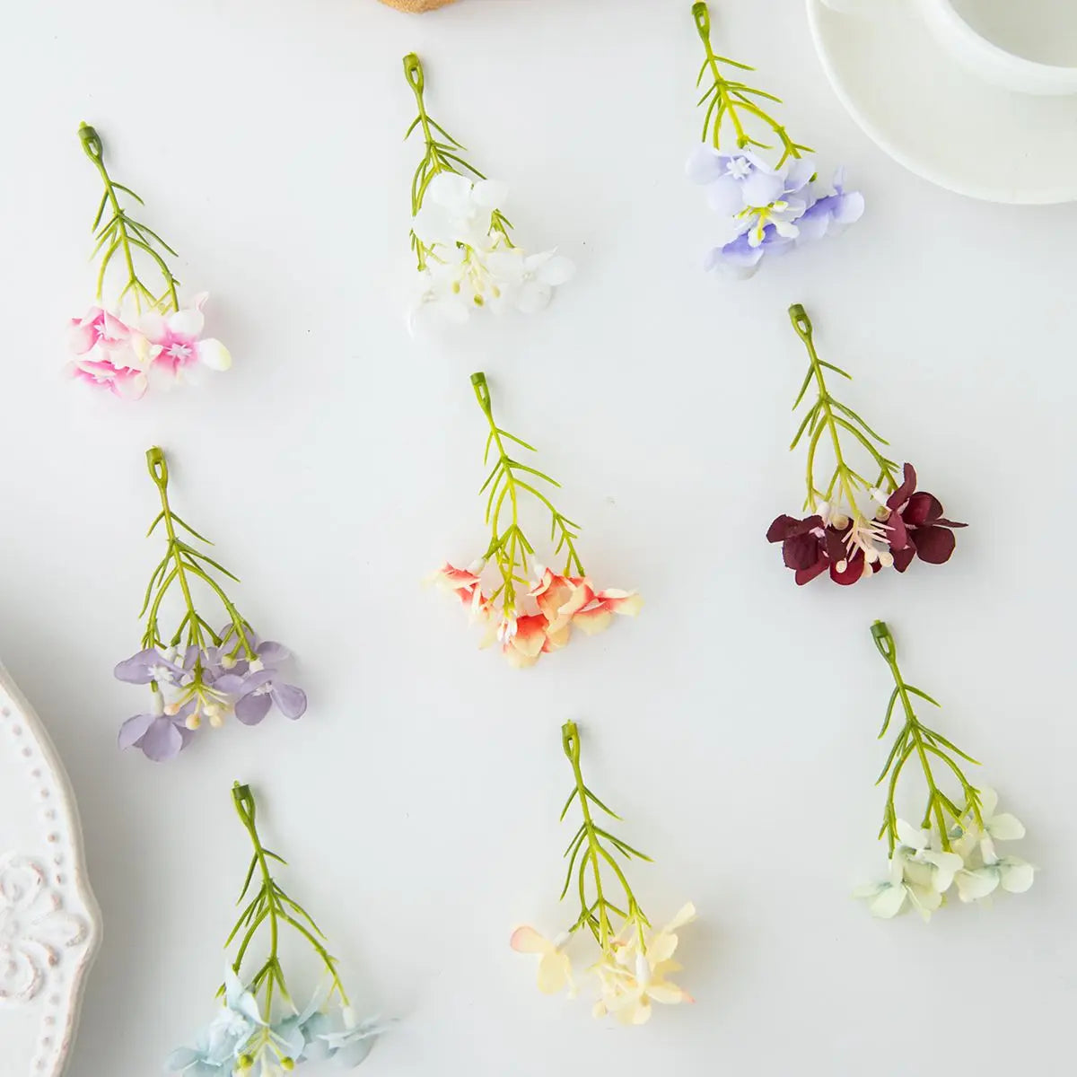 50/100PCS Artificial Plum Blossom Silk Flowers Bulk – Sakura Style Faux Blooms