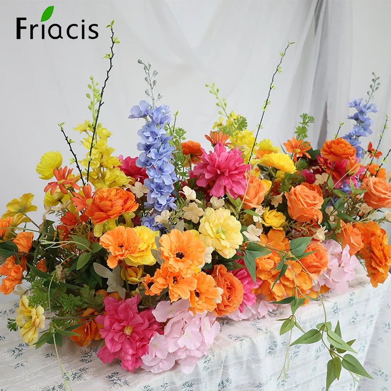 Artificial Rose & Delphinium Arch Arrangement Bulk – Silk Floral Backdrop Row