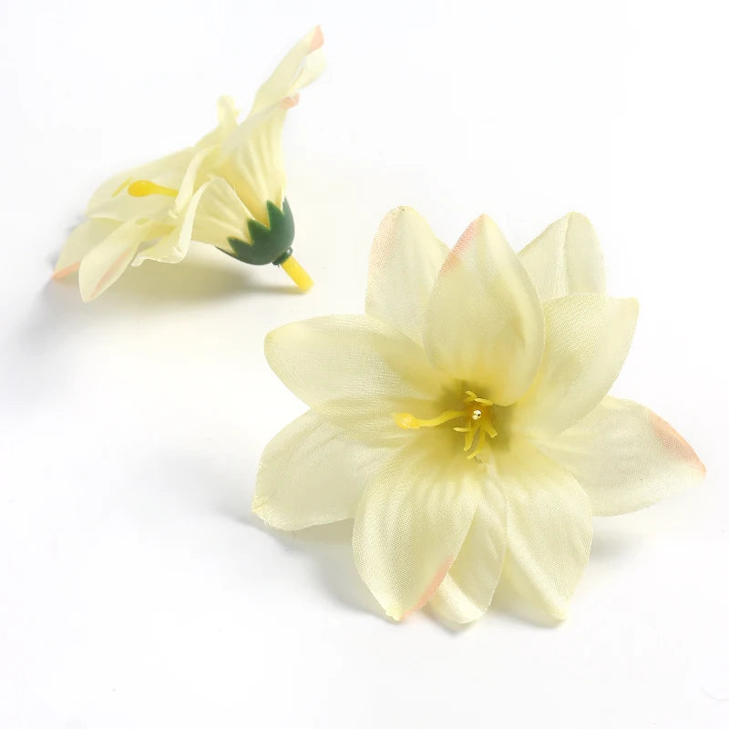 Artificial Silk Flower Heads Bulk (5/10PCS) – Artificial Carnation/Lily Flowers